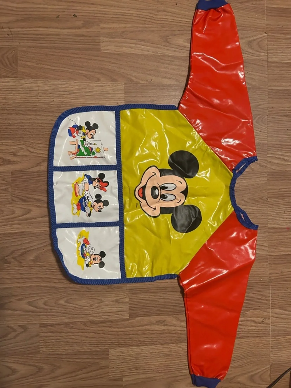 Disney Mickey Long-Sleeve Waterproof Bib - Yellow, Red & Blue
